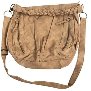 Aldo Vintage Camel Leather Suede Hobo Bag